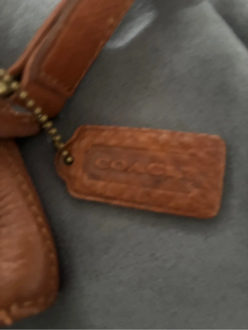 Coach Cognac Pebbled Leather Shoulder Bag